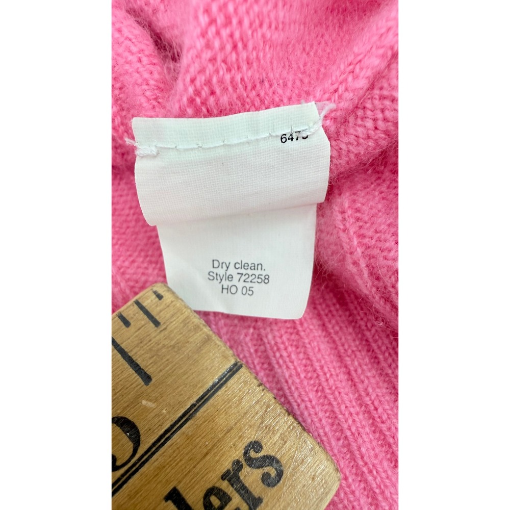 J.Crew Womens Pink 100% Cashmere Cable Knit V-Neck Sweater Medium - Picture 6 of 8